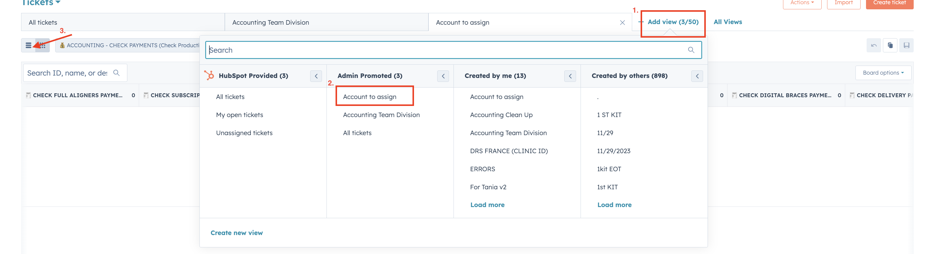 Screenshot showing the advanced filters button