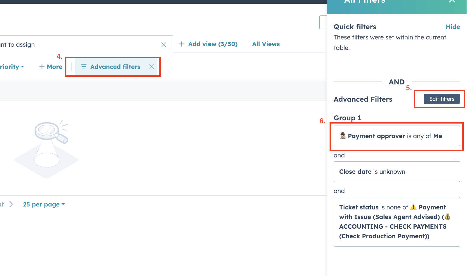 Screenshot showing selecting all tickets