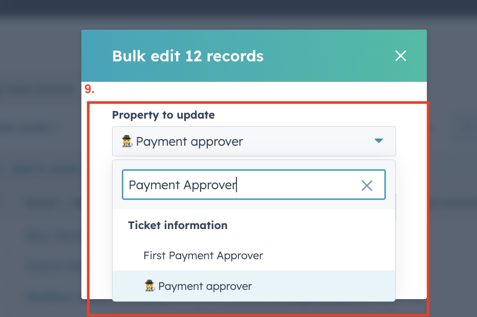Screenshot showing the assignee dropdown